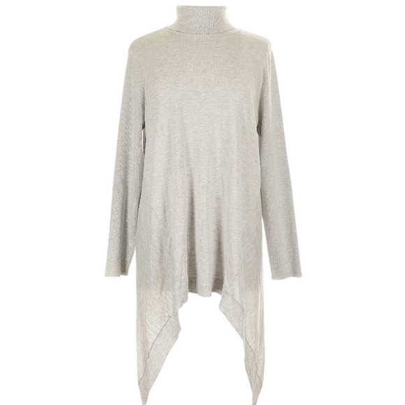 Chico's Turtleneck Sweater Featherweight Layering Tunic Frost Gray - Picture 1 of 7